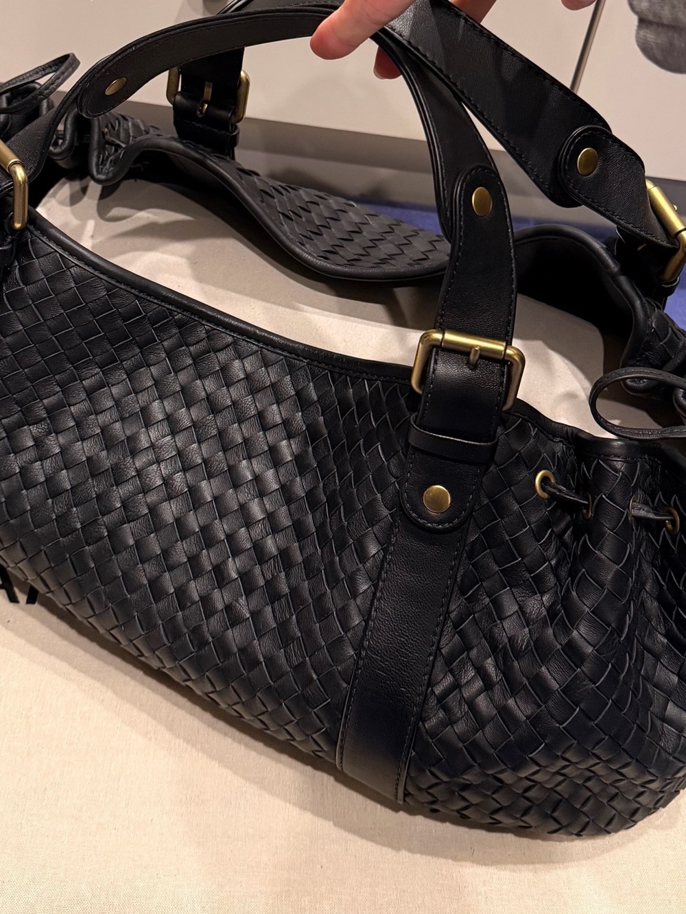 NWT. GERARD DAREL 24H Woven Leather Handbag - Picture 8 of 10